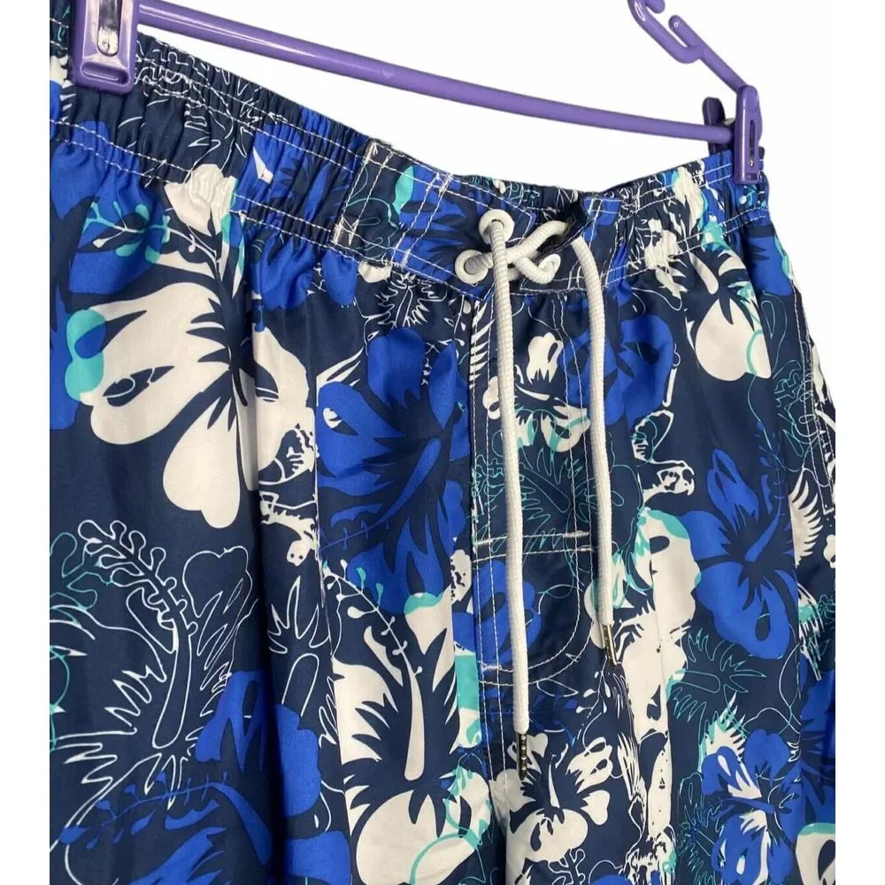 Kailua Surf Board Shorts Men's size 2XL‎ Blue Floral Hawaiian Swim drawstring